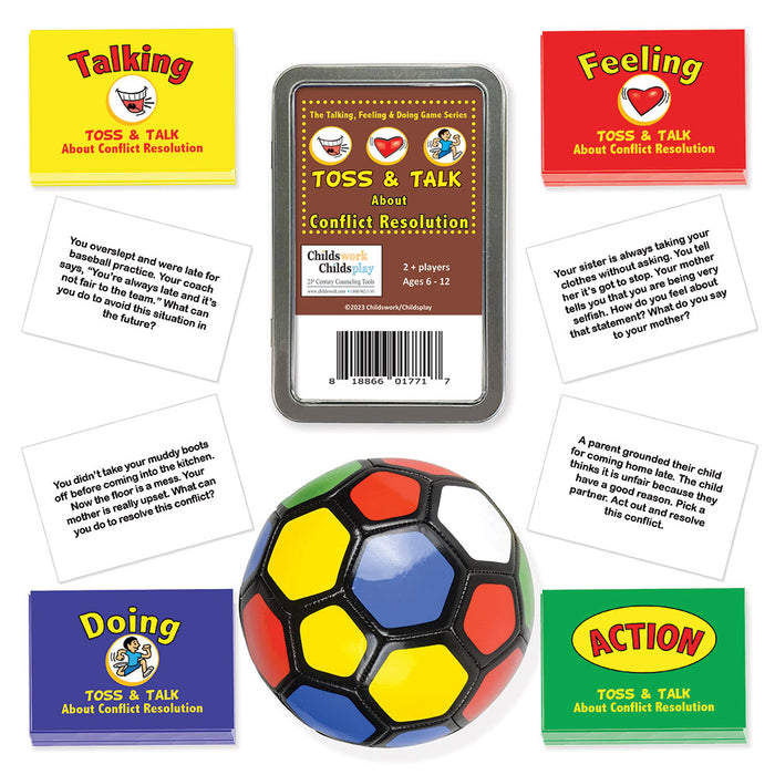 The Talking, Feeling & Doing Conflict Resolution Toss & Talk Card Game with Ball