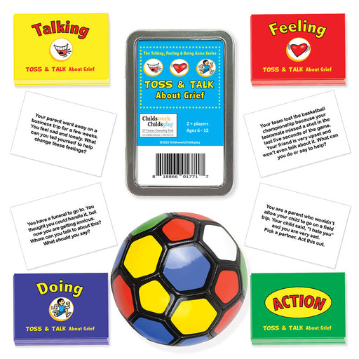 Talking, Feeling & Doing Grief Toss & Talk Card Game with Ball