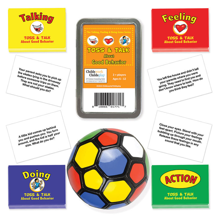 The Talking, Feeling & Doing Good Behavior Toss & Talk Card Game with Ball