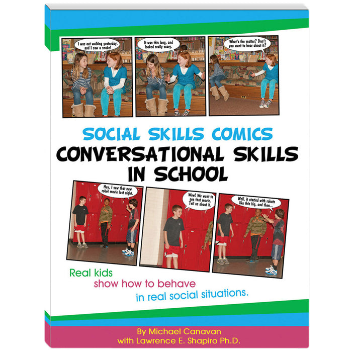 Social Skills Comics for Kids: Conversational Skills in School Book w/CD product image