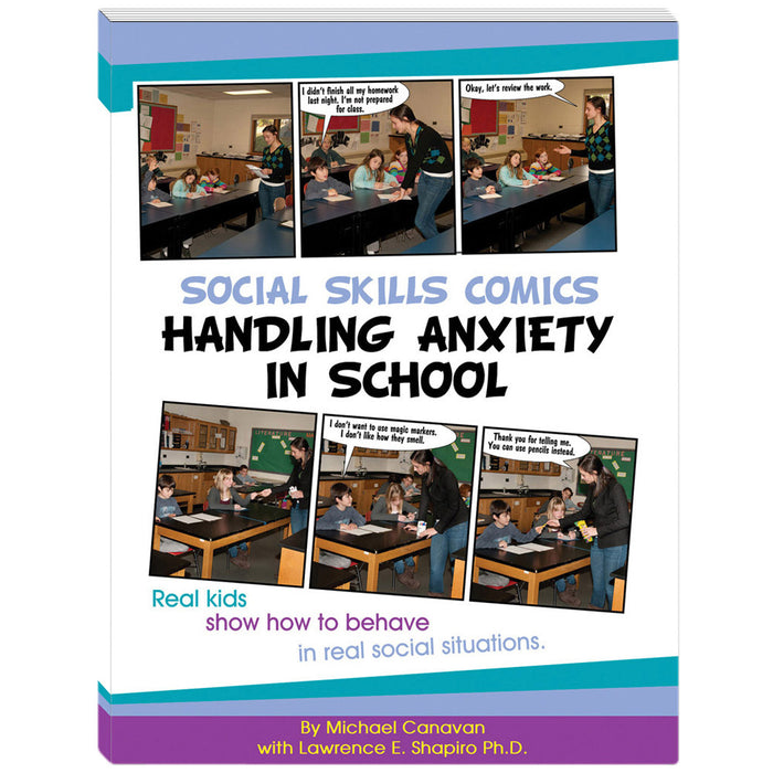 Social Skills Comics for Kids: Handling Anxiety in School Book w/CD product image