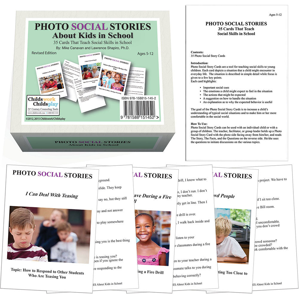 Photo Social Stories Cards About Kids in School Card Game
