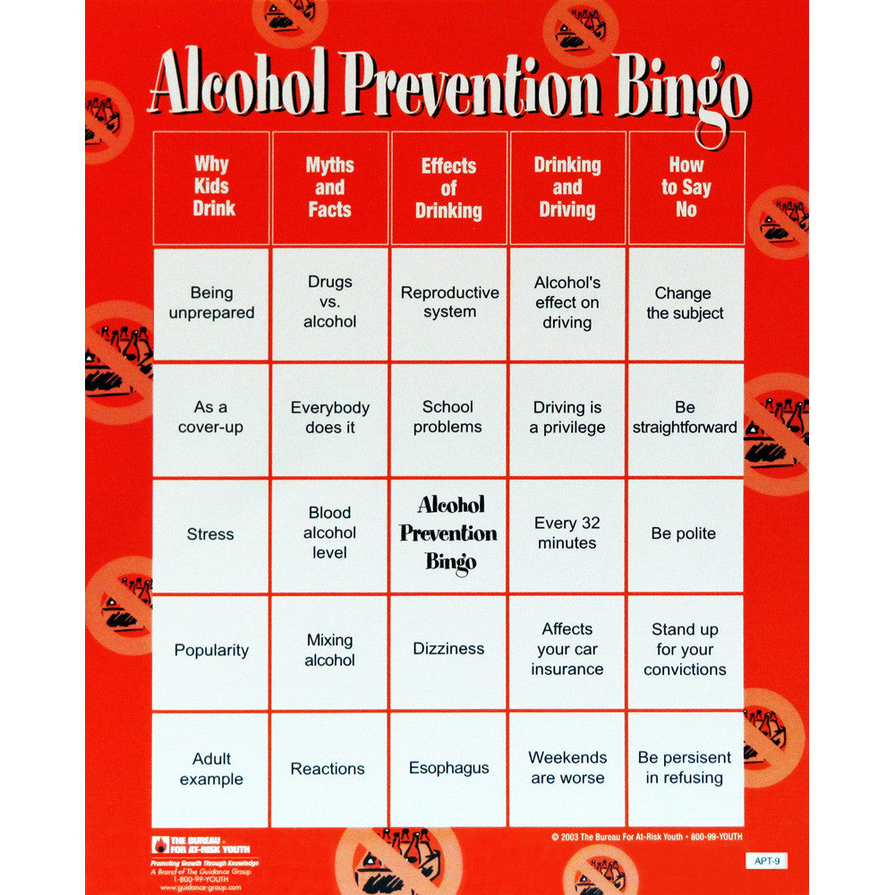 Alcohol Prevention Bingo Game product description