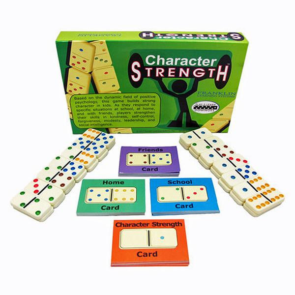 Play 2 learn dominos: force de caractère travail d'enfant/jeu d