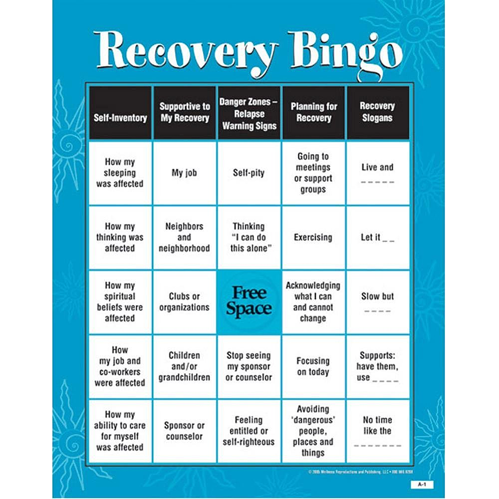 Recovery Bingo for Adults