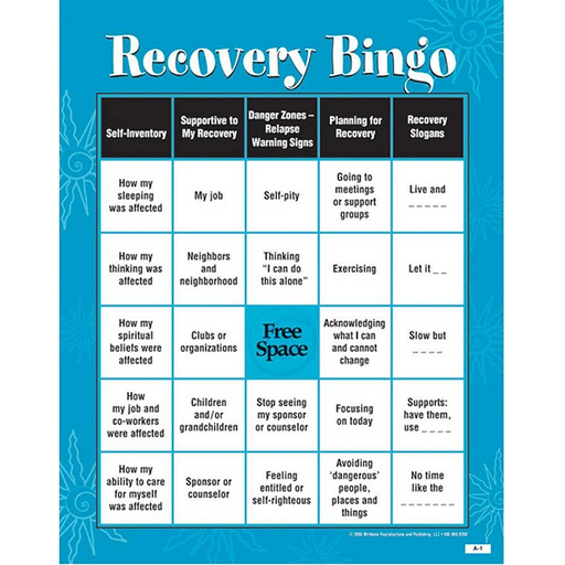 Recovery Bingo for Adults