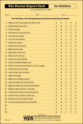 Parent Report Card for Children (pack of 20)